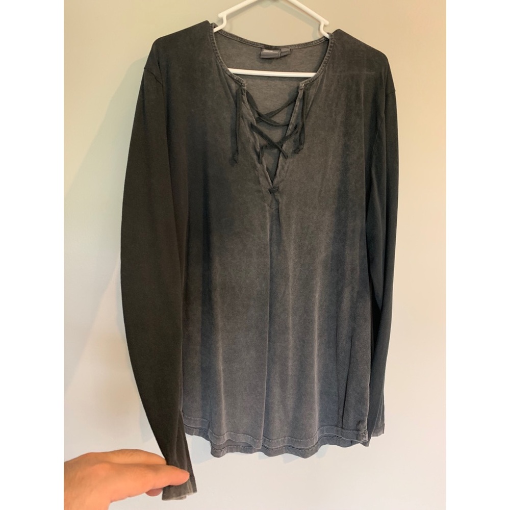 Men’s ASOS long sleeve with drawstring v-neck.